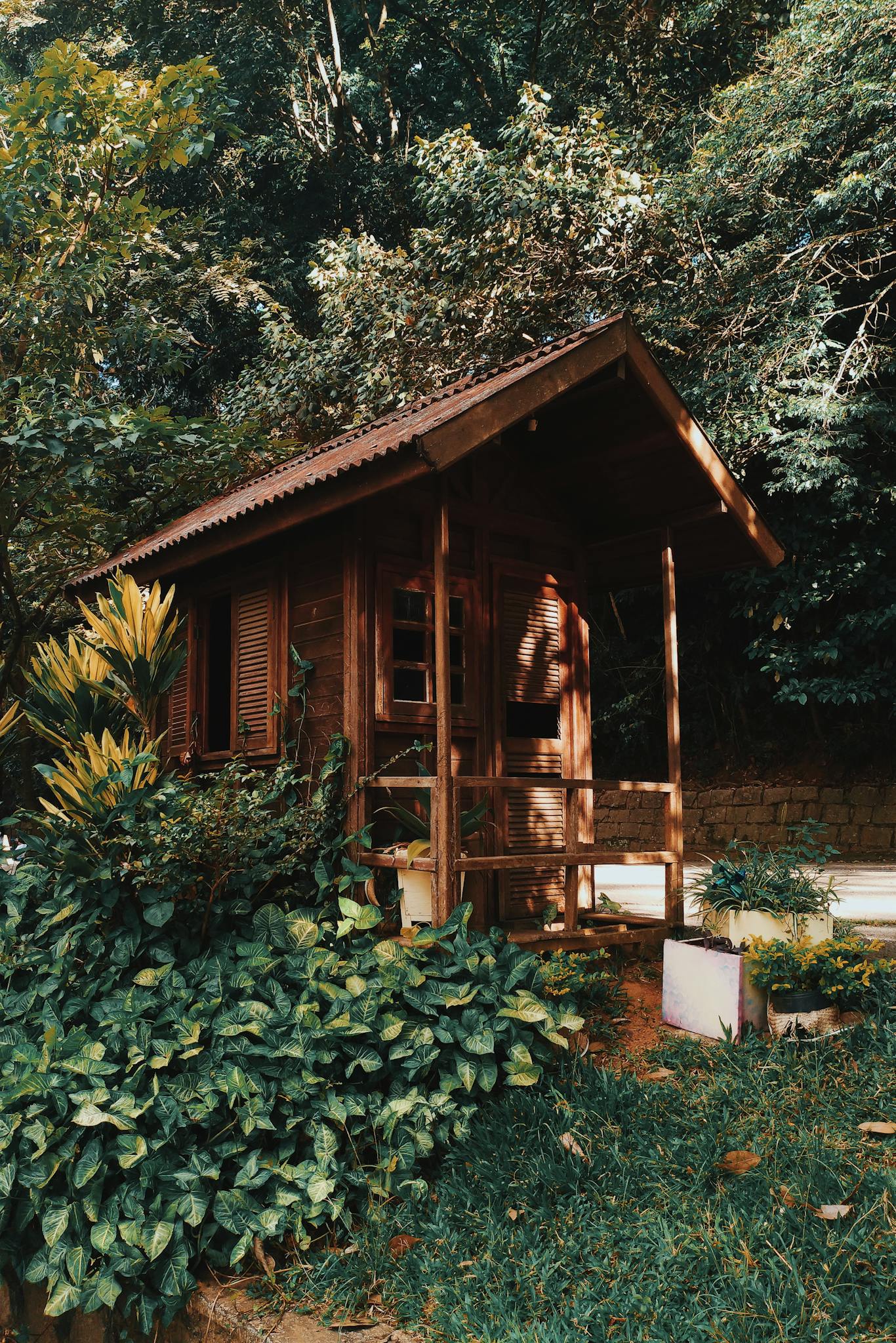 brown wooden house near plants and trees 1144694 1366x2048 1